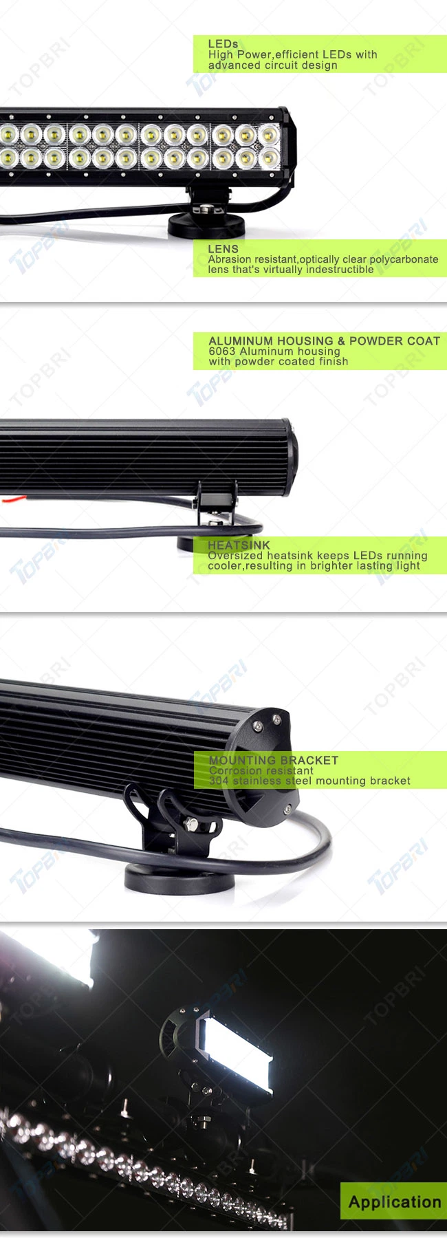 6.6&quot; 36W CREE Spot Double Row LED Light Bar