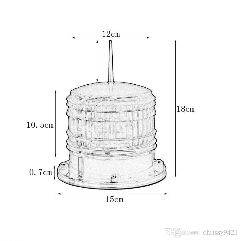 LED Solar Navigation Warning Light Traffic Beacon Signal Light with Light Sensor and Strong Magnet Solar Buoy Light