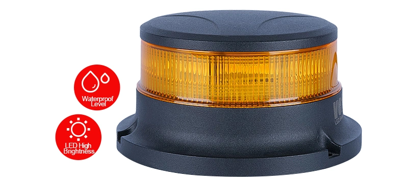 LED Beacon Flashing Light Magnetic Mount Vehicle Strobe Amber Warning Light Waterproof IP69K ECE R65 R10