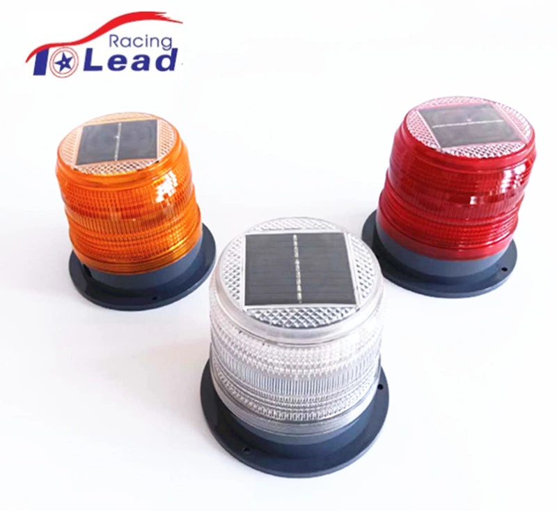 Hight Brigtness LED Solar Warning Beacon Safety Traffic Flashing Light