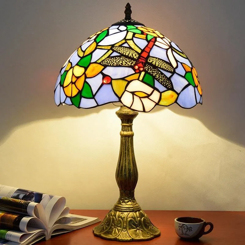 30cm Tiffany Table Lamp Aolly Base Bedroom Bedside Luxury Lamp (WH-TTB-73)