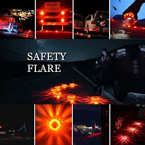 Wholesale Rechargeable LED Road Flares Flashing Warning Lights Roadside Safety Emergency Disc Beacon Strobe Lamp V16 LED Warning Traffic Light