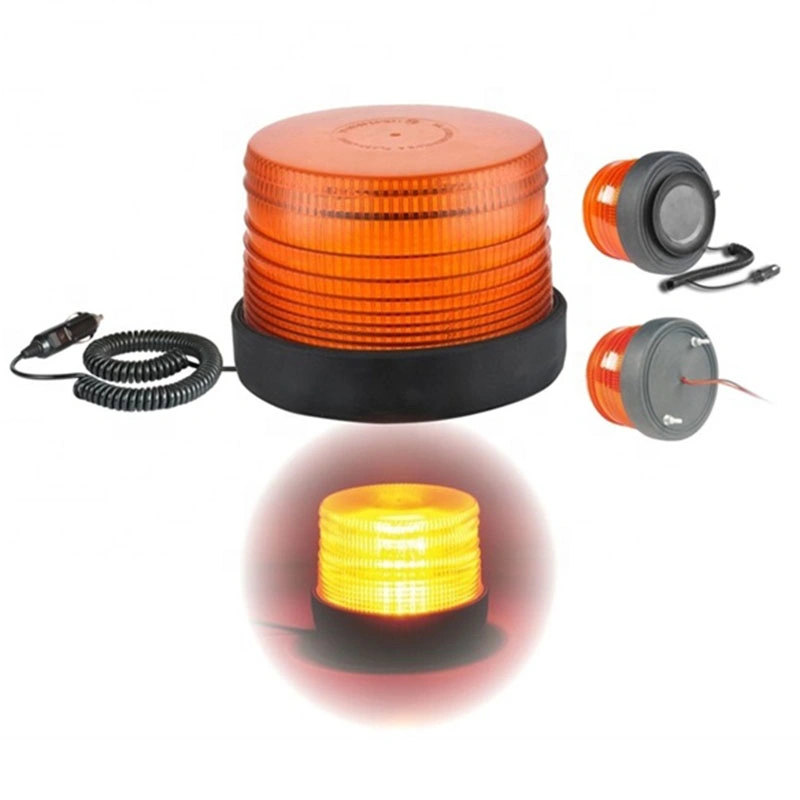 Car Strobe Warning Beacon Light LED Rotate Lamp Amber Emergency Traffic Lights with Magnetic Sucker Base and Cigar DC 12-48V CE