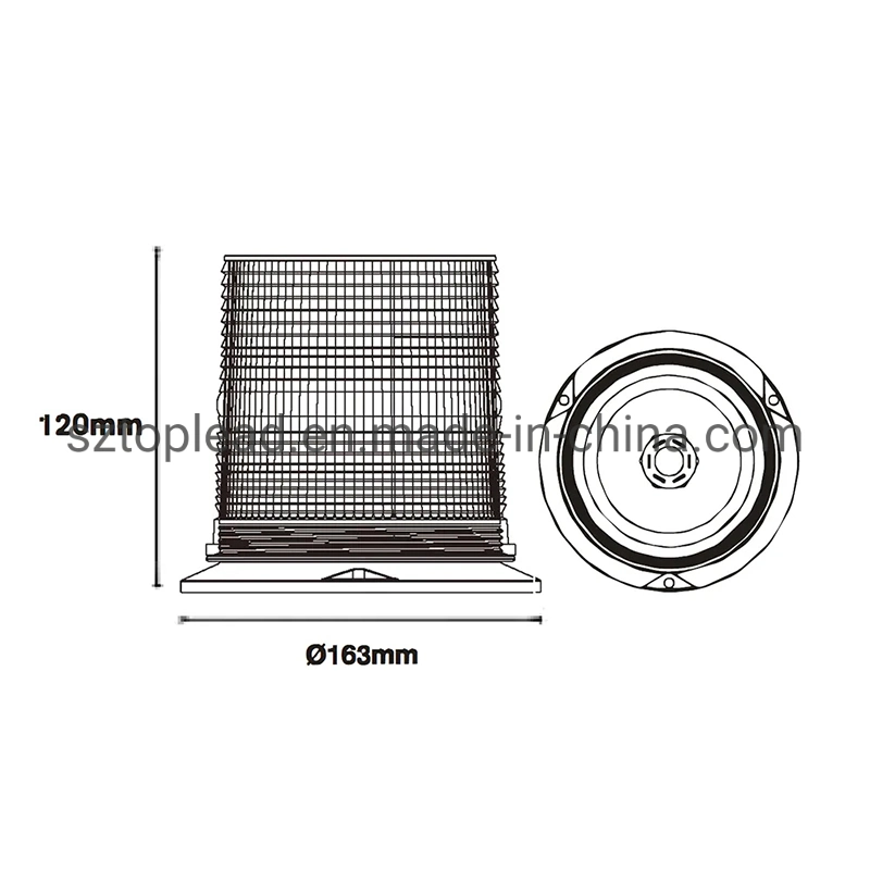 Heavy Duty Safety DC12-48V LED Emergency 4 Inch Rotating Strobe Light Low Profile Aluminum Base Traffic Warning Beacon