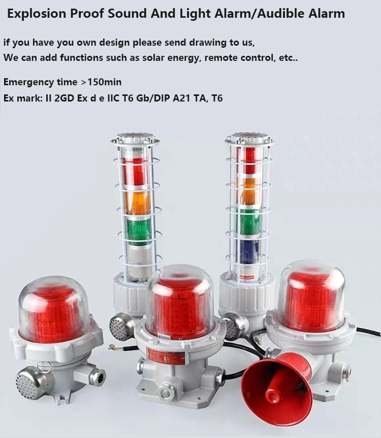 LED Rotating Explosion Proof Warning Lights Customized Beacon with Electronic Sounders