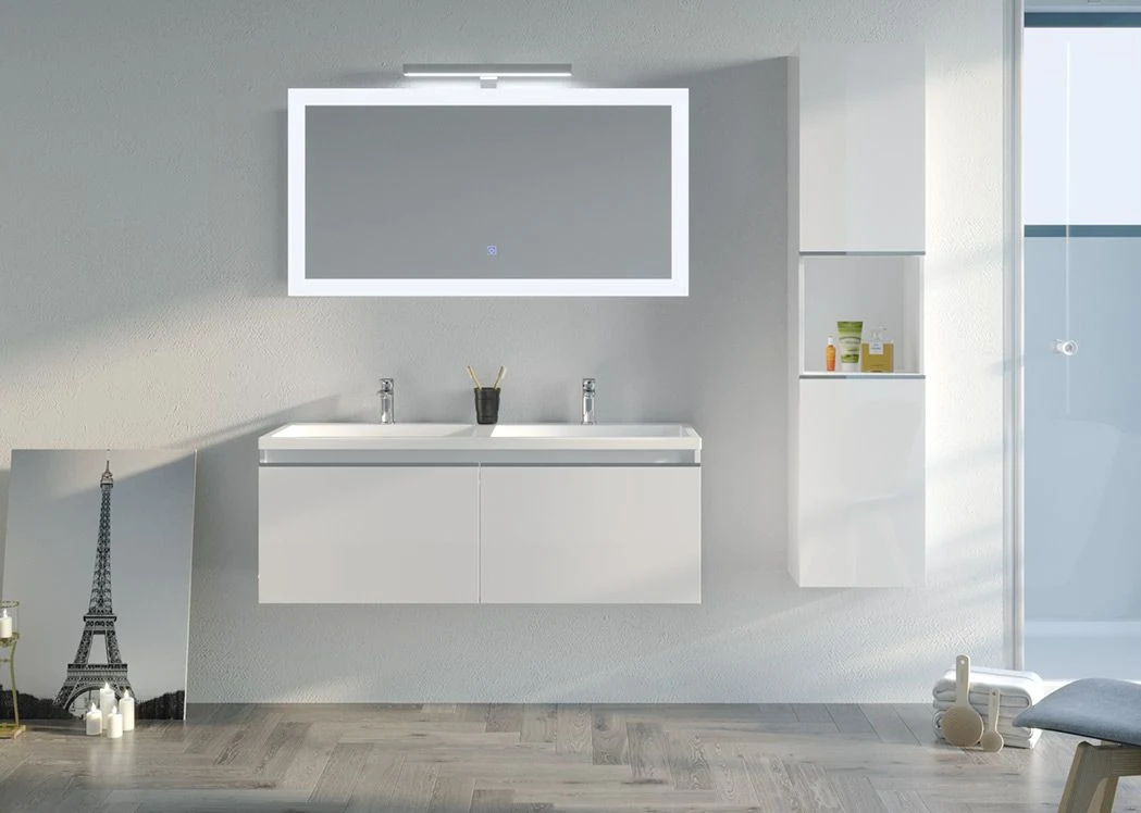 120cm Bathroom Cabinet White Bathroom Furniture Set with One Basin
