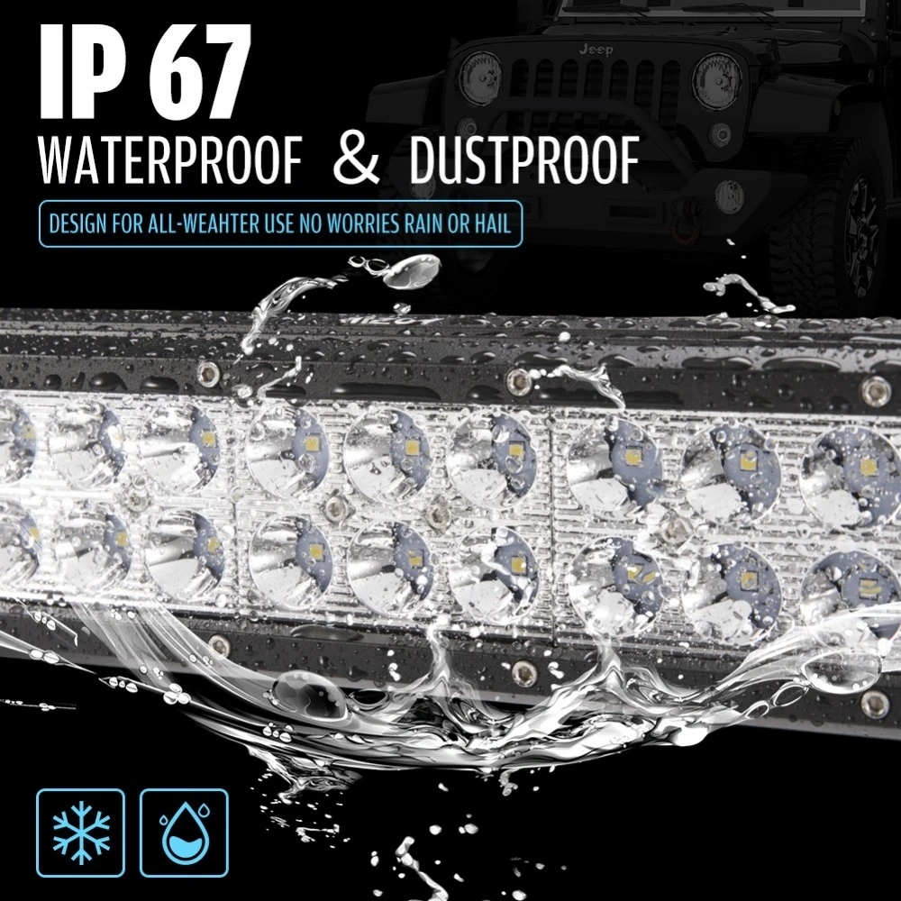 20 Inch SUV ATV Truck Boat Spot Flood Combo 126W Work Light Driving Offroad Lighting Waterproof 12 Volt LED Lights Bar