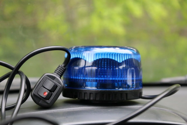 Blue LED Ambulance Emergency Warning Beacon Light with Magnet