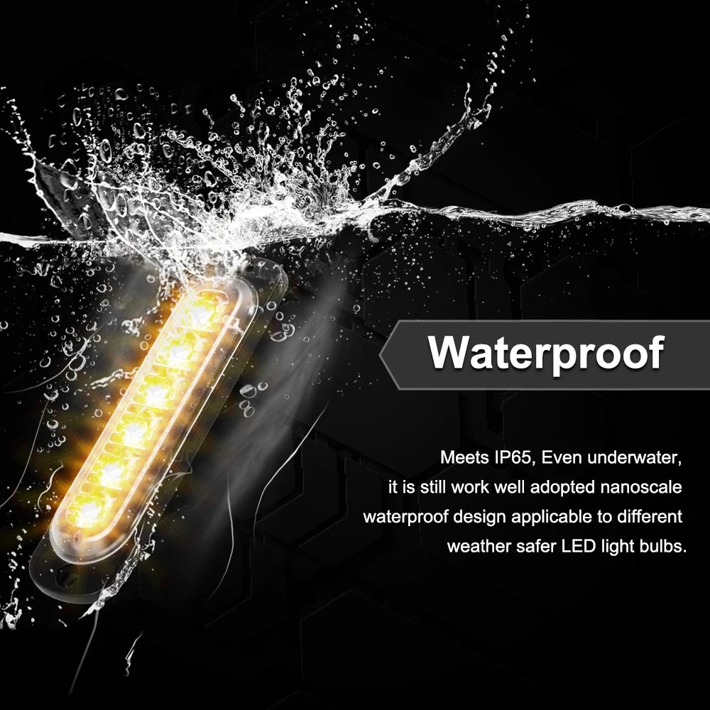 18 Modes 6LED Car Truck Light Rectangular Waterproof IP67 Emergency Beacon Warning for Hazard Flash Strobe Light