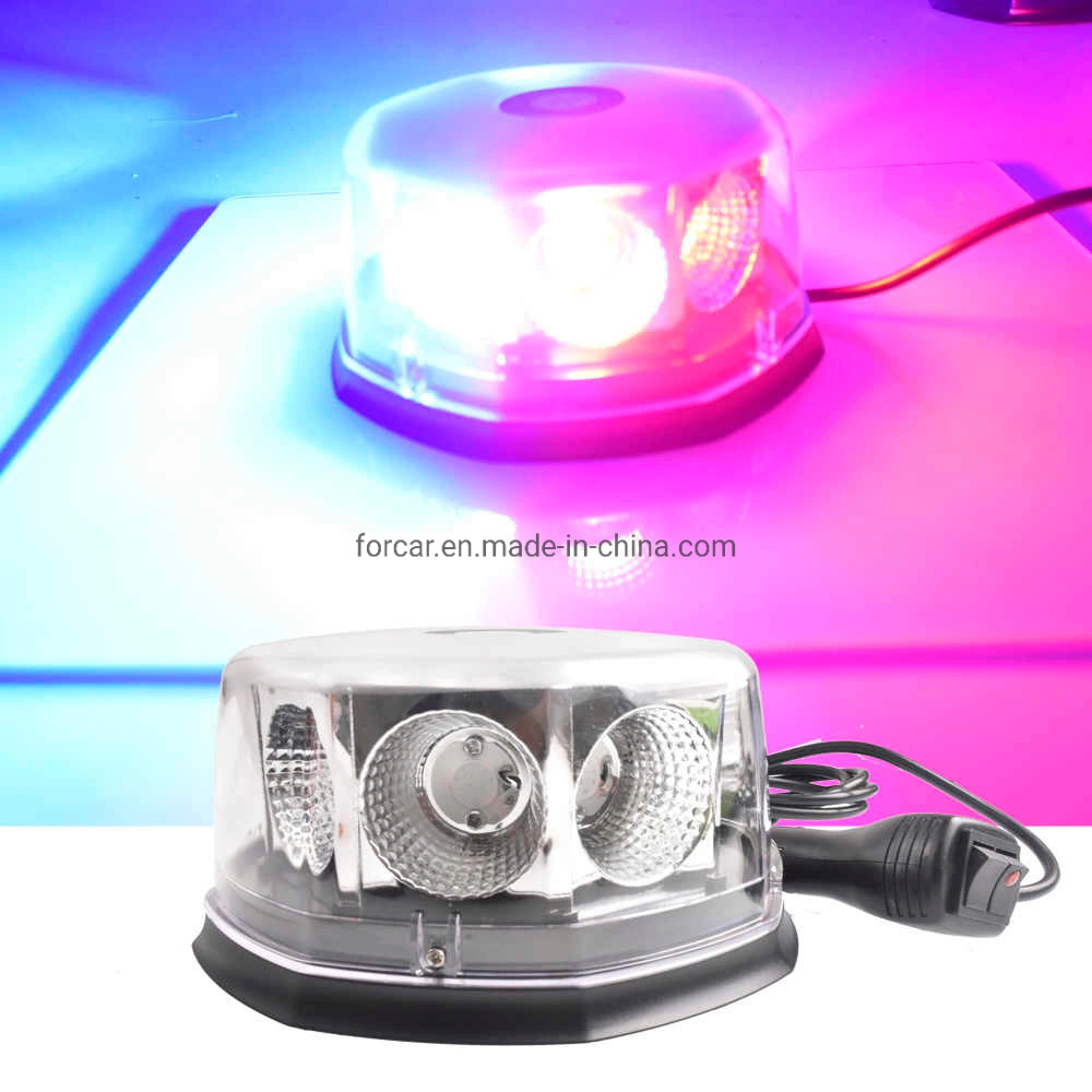 DC12V-24V Car Warning LED Strobe Beacon Lamp Open Road Circular Flashing Caution Signal Lights for Engineering Roof Powerful LED Warning Light