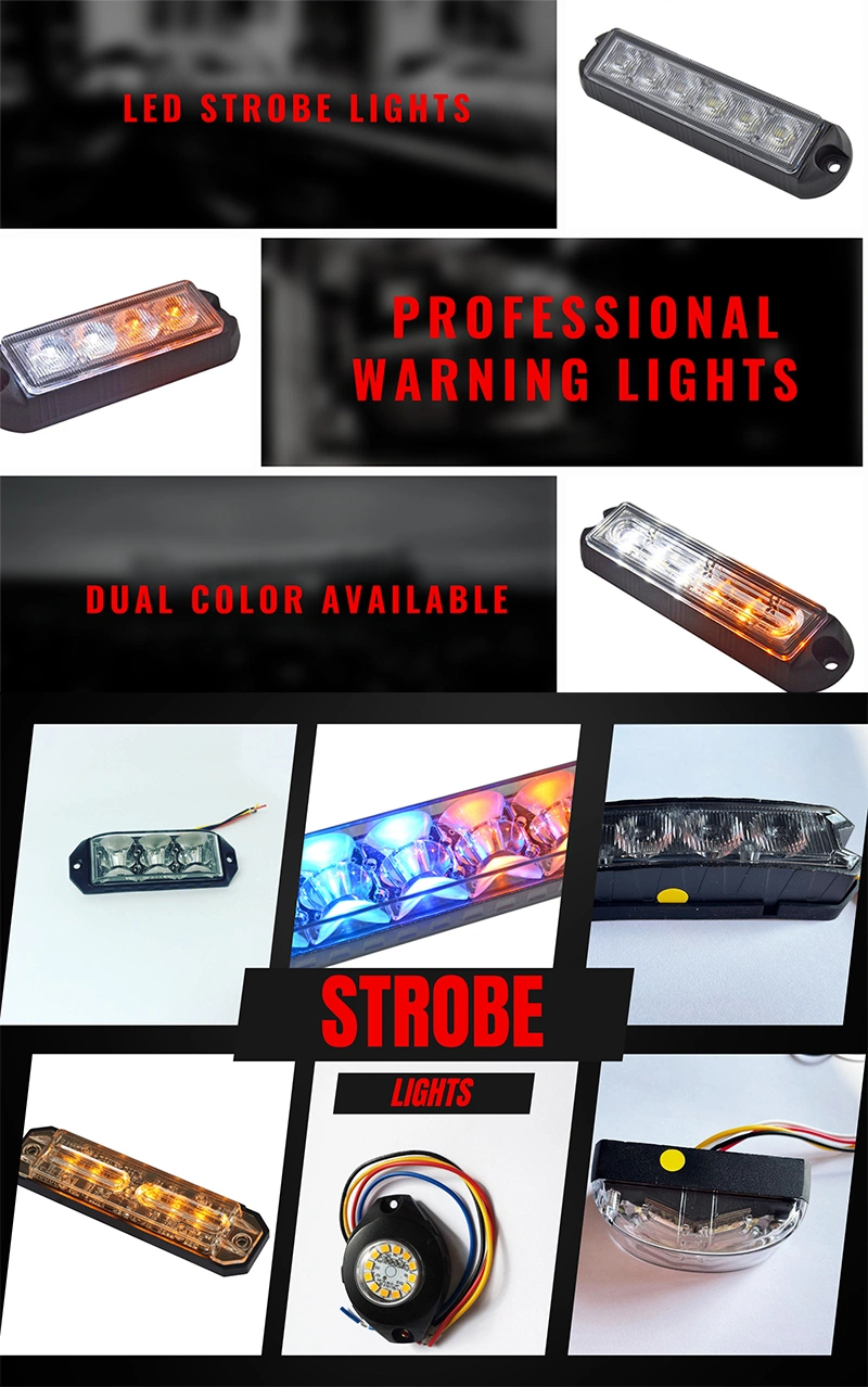 ECE R65 Amber Blue Red LED Rotating Warning Light Beacon (BE106)