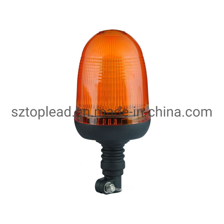 R65 Approval PC Lens Halogen Emergency Rotating Warning Light, Pole DIN Mount LED Flash Revolving Strobe Beacon