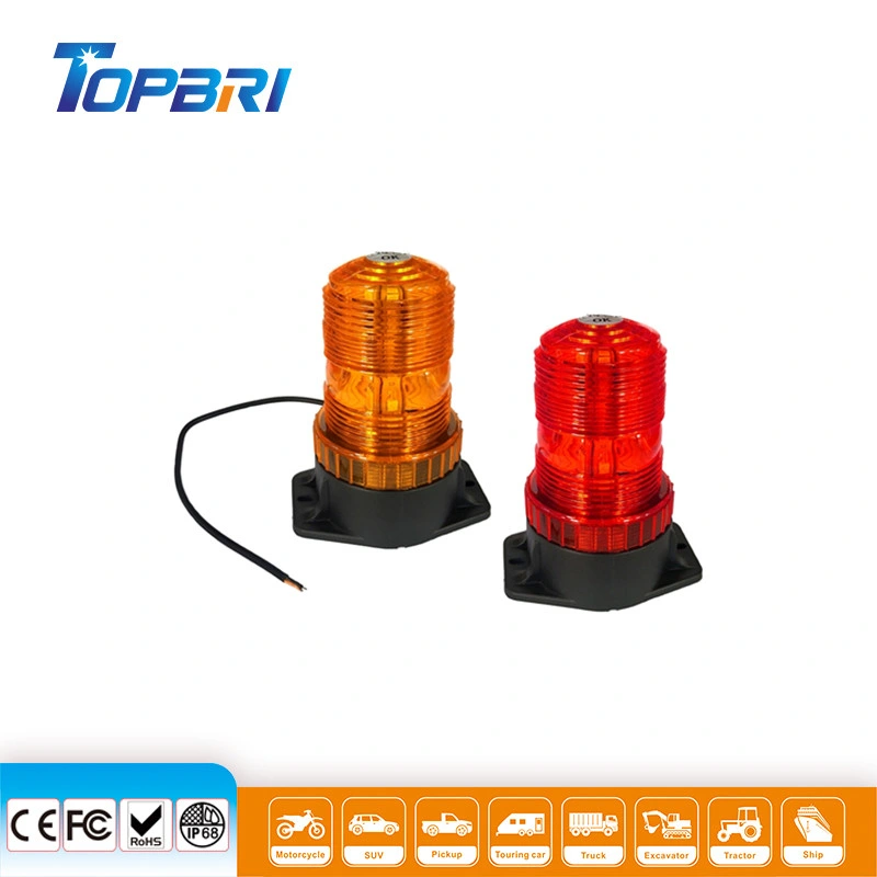 12V 24V LED Flashing Amber Beacon Light for Trucks Trailer Forklift