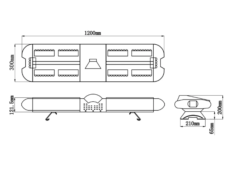 Haibang Warning Lightbar Ambulance LED Light Bar Speaker 100W/150W/200W