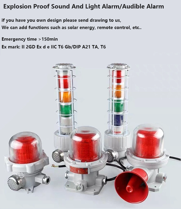 5~30W DC LED Rotating Explosion Proof Warning Lights Customized Color Strobe Beacon with Electronic Sounders