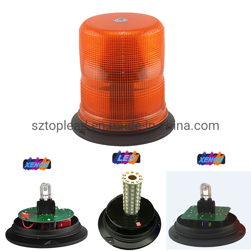 Heavy Duty Safety DC12-48V LED Emergency 4 Inch Rotating Strobe Light Low Profile Aluminum Base Traffic Warning Beacon