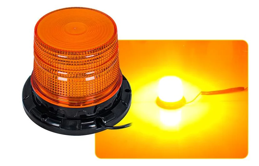 Auto Lighting System Beacon Lamp DC10-80V Red Amber Rotating Truck LED Strobe Warning Light with Cigarette Plug