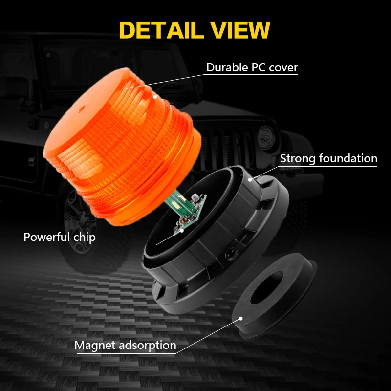 Magnetic LED Strobe Amber Flash Beacon Warning Light