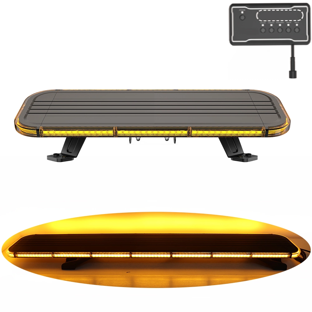Extremely Slim LED Emergency Warning Light Bar 12-24V ECE SAE 23&quot; Amber Strobe Rooftop Mount Lamp for Tow Truck Wrecker Snowplop