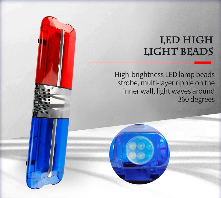 Customized OEM Car Roof Mounted LED Red Blue Emergency Flashing Ambulance Warning Light Bar