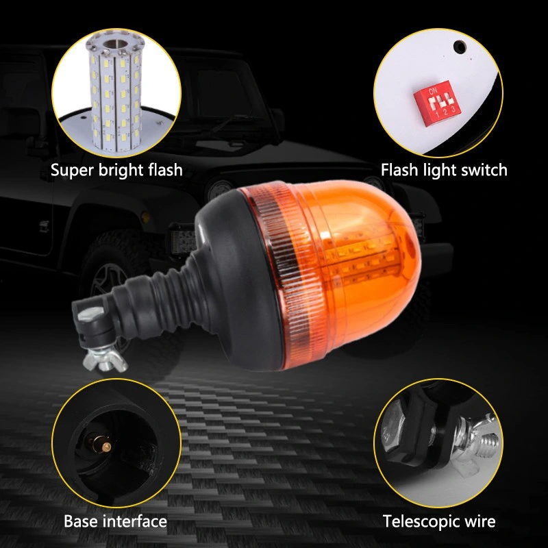 LED Compact Warning Light Rotating Strobe Beacon for Agriculture