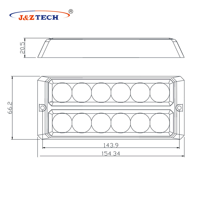 12-24V Multi Voltage Surface Mount 6 LEDs Super Bright Warning Car Grille Strobe Light