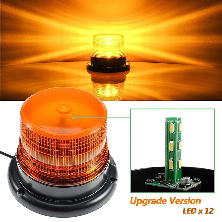 Flash De Advertencia Amber DC12-24V Vehicle Truck Beacon LED Strobe Warning Light with Magnetic LED Emergency Strobe Beacon