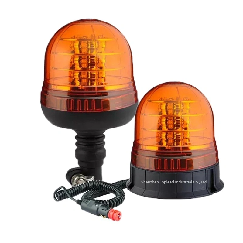 Super Bright Tower Power LED Beacon 3W*18PCS LED Amber Warning Light DC12-24V Car Emergency Flash Revolving/Strobe Lamp