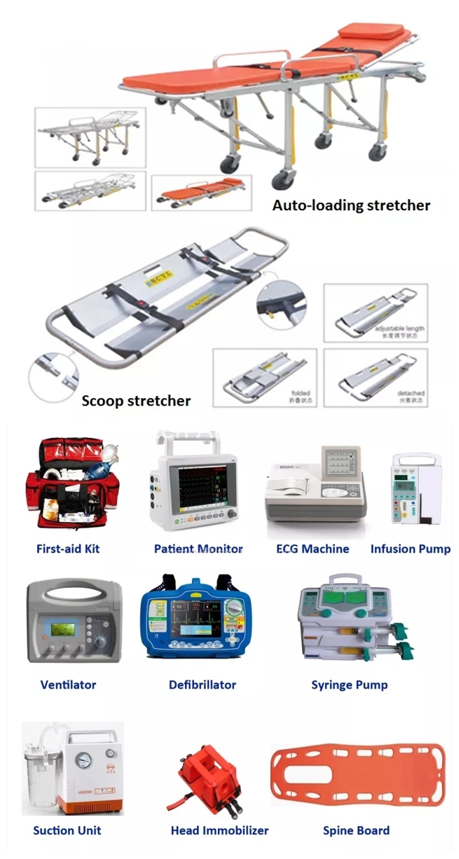 ICU Ambulance Hidden Light Bar Transit V348 Euro6 (High roof long axis version) Monitoring Emergency Ambulance Vehicle for Sale