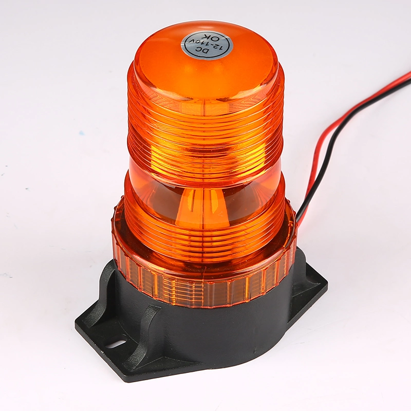 DC 12-48V Metal Base Amber Color LED Rotating Warning Beacon Light Strobe Flashing Light