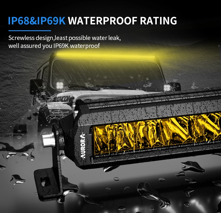 USA Designed Aurora Golden Screwless LED Light Bar Offroad Lights