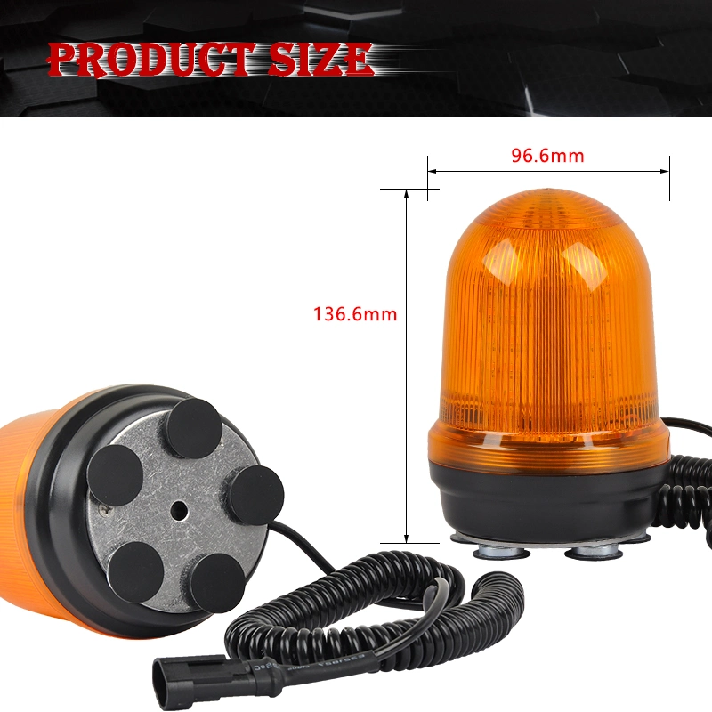 Magnetic LED Alarm Warning Strobe Beacon Light Yellow Rotary Flash Signal Lamp