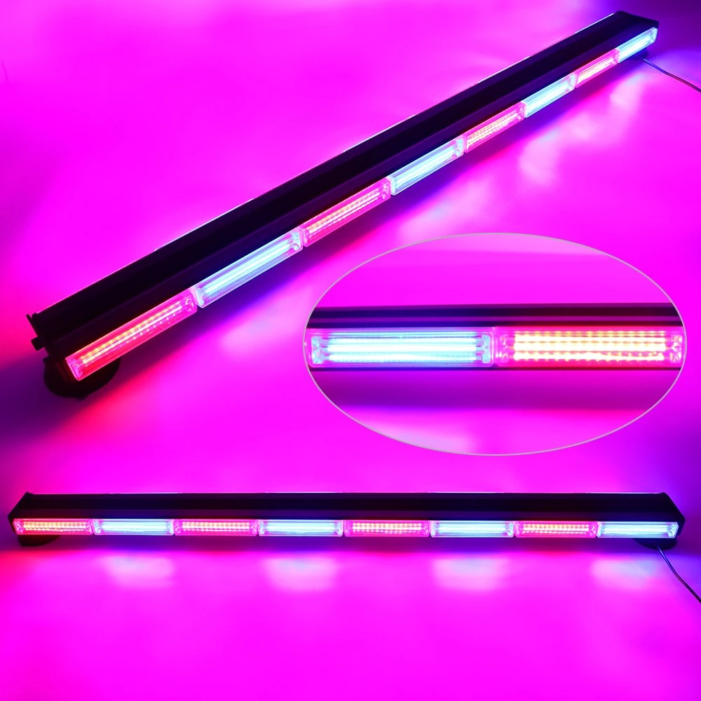 COB LED Strobe Light 24&quot; Flashing Modes Magnet Base Car Traffic Emergency Light Bar