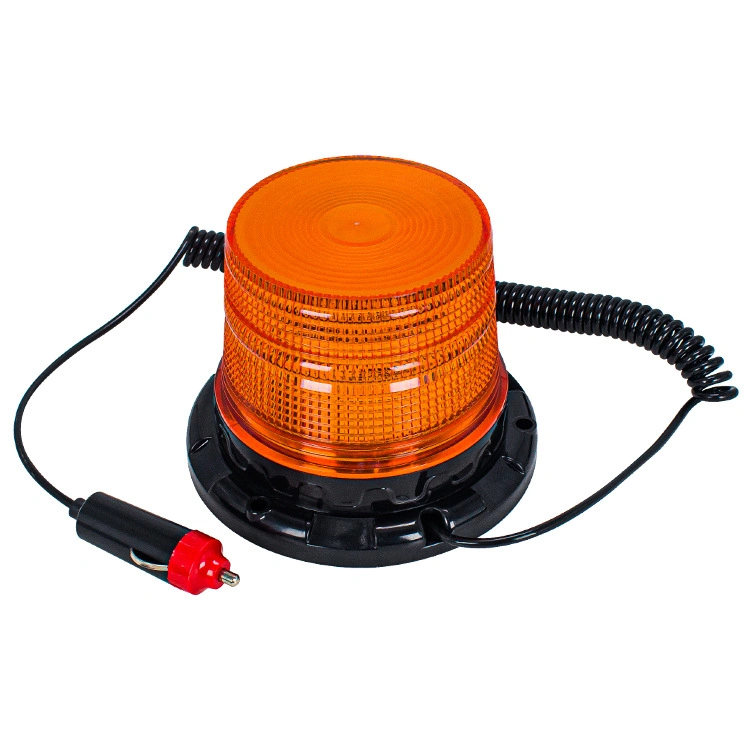 Auto Lighting System Beacon Lamp DC10-80V Red Amber Rotating Truck LED Strobe Warning Light with Cigarette Plug