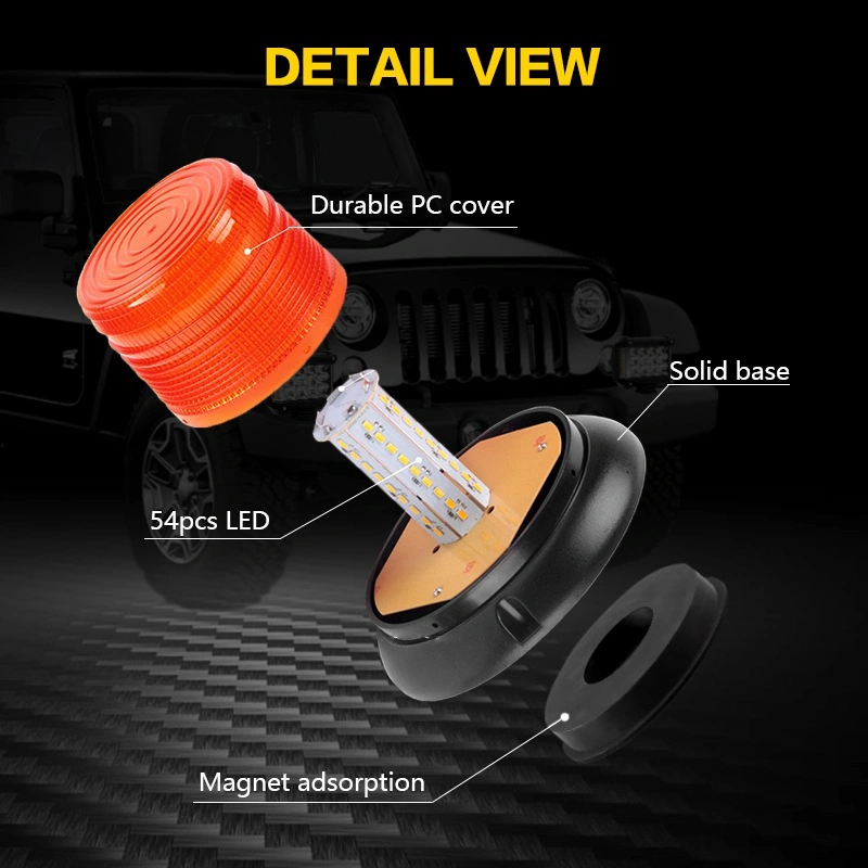 Car Roof Top Amber LED Emergency Flashing Strobe Beacon Light