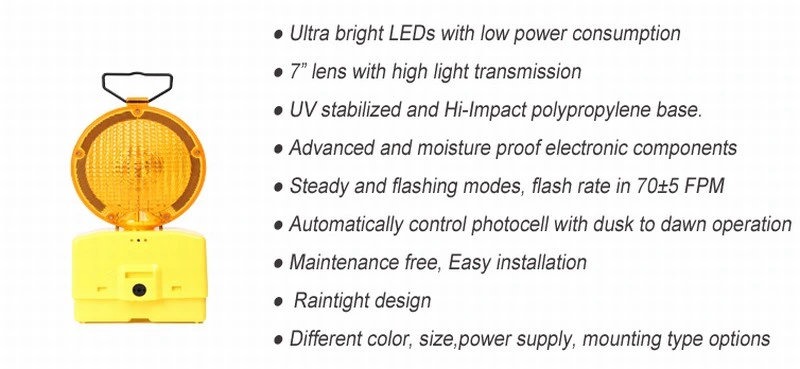 20A DC 12 Voltage Amber LED Rotating Flashing Beacon Light