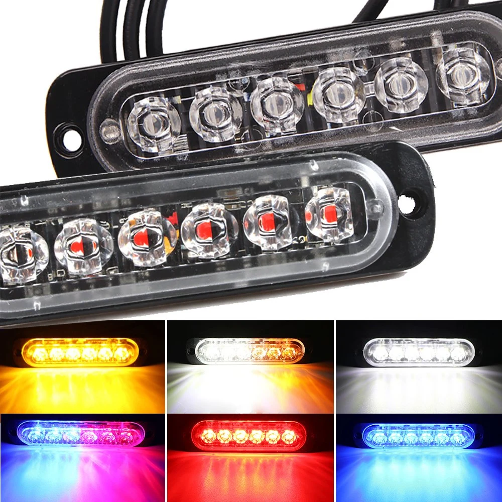 18 Modes 6LED Car Truck Light Rectangular Waterproof IP67 Emergency Beacon Warning for Hazard Flash Strobe Light