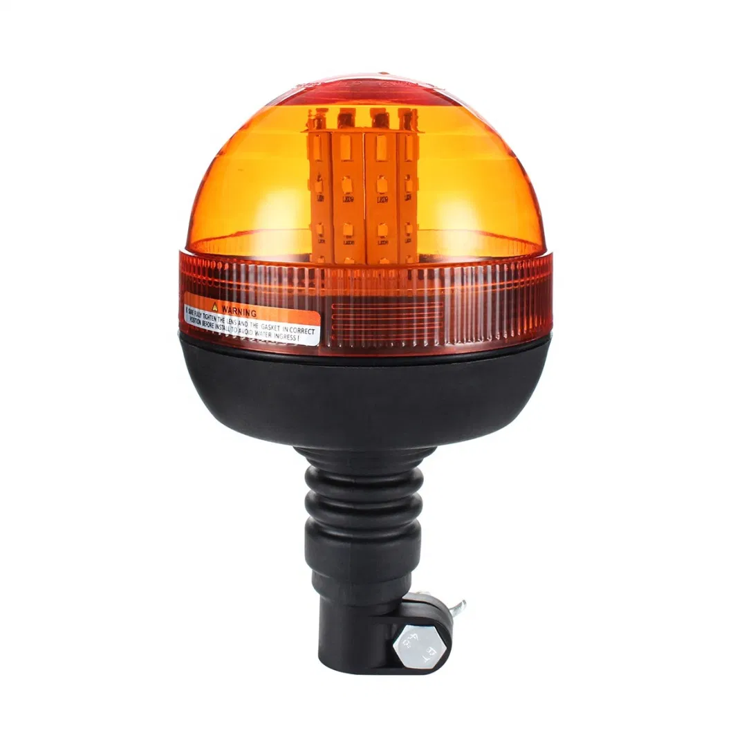 Factory Direct Selling LED Strobe Warning Beacon Light Amber PC LED Rotary Lamp with Flexible Pole Mount ECE R65