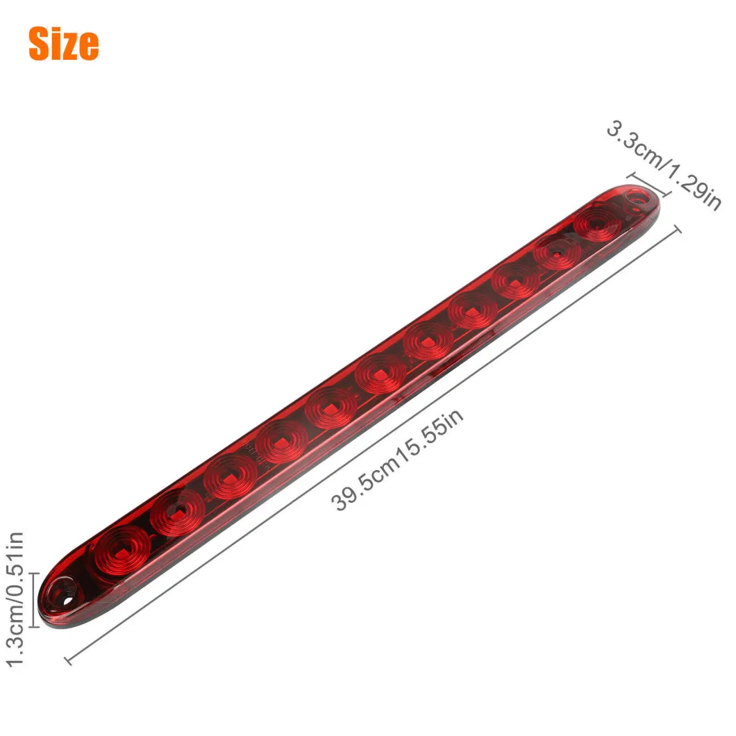 16&quot; Trailer Brake Tail Light Bar Stop Turn Tail Lights Assembly Identification Clearance Strip Red Light Waterproof for off Road