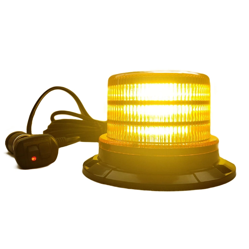 Truck Roof R65 Amber LED Rotating Warning Flashing Beacon for Emergency Vehicle
