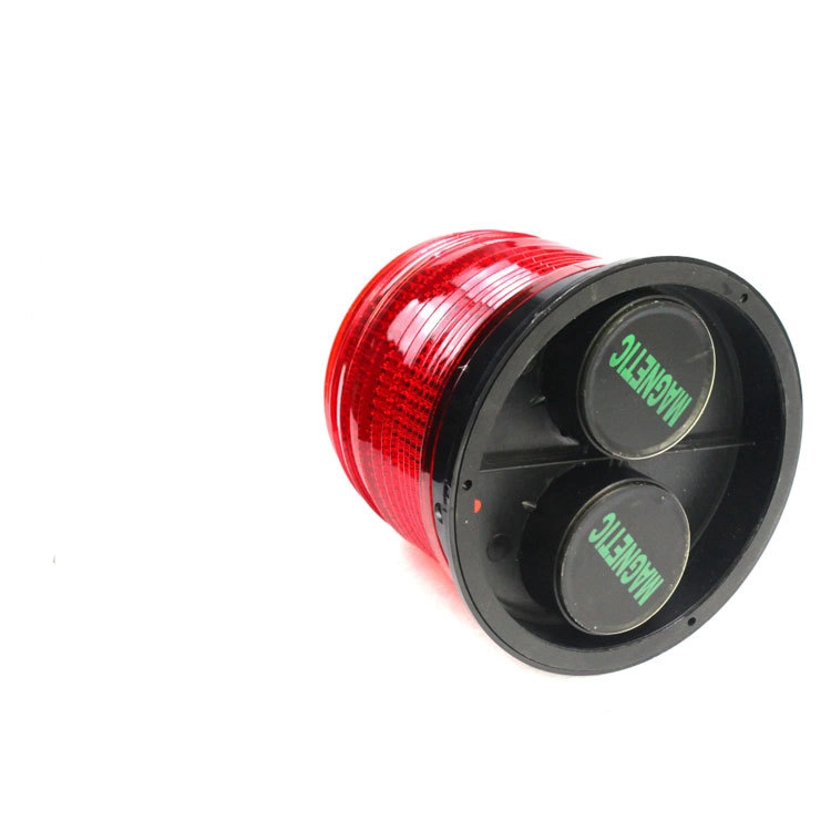 LED Solar Warning Light, Red Amber LED Srtoble Flashing Beacon Lights with Magnetic Traffic Roadside Safety Light