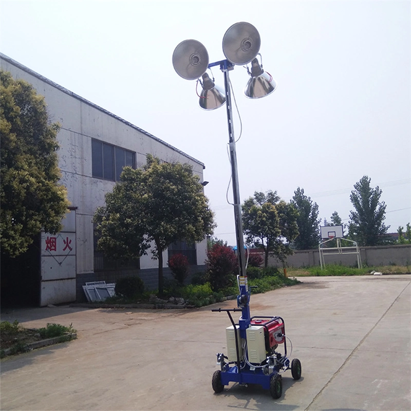Industrial Light Tower Generator LED 400W*4 Rotation Vertical Manual High Mast Mobile Lighting Tower