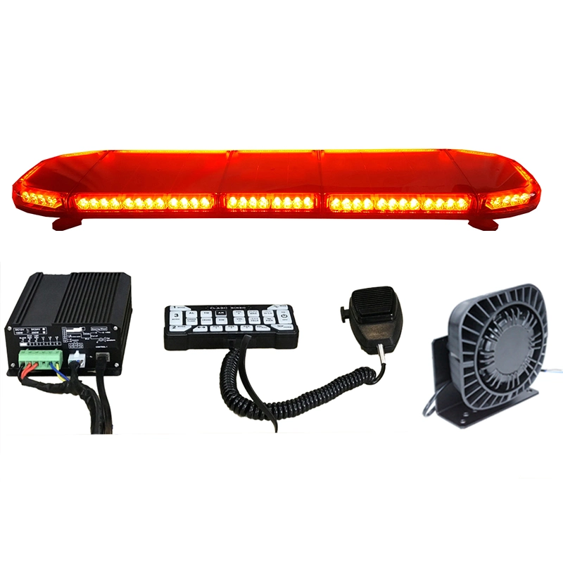 PC Lens Flashing Warning LED Strobe Lightbar with Cjb711dk 100W Siren Speaker