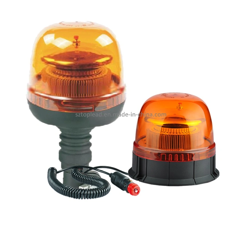 Super Bright Power LED Beacon 3W*8PCS LED DC12-24V Emergency Flashing Light Amber Warning Light with DIN Pole Mount