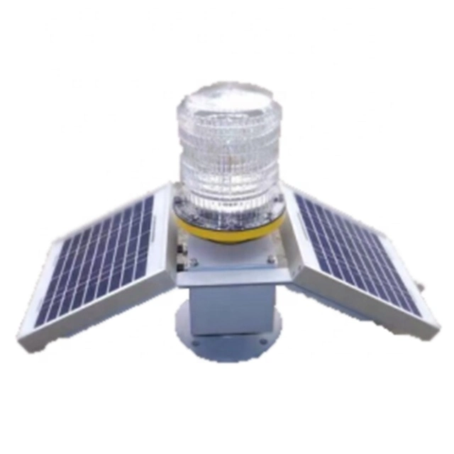 Aircraft Aviation Solar Powered Navigation LED Flashing Crane Tower Obstruction Beacon Marine Lantern Warning Lights