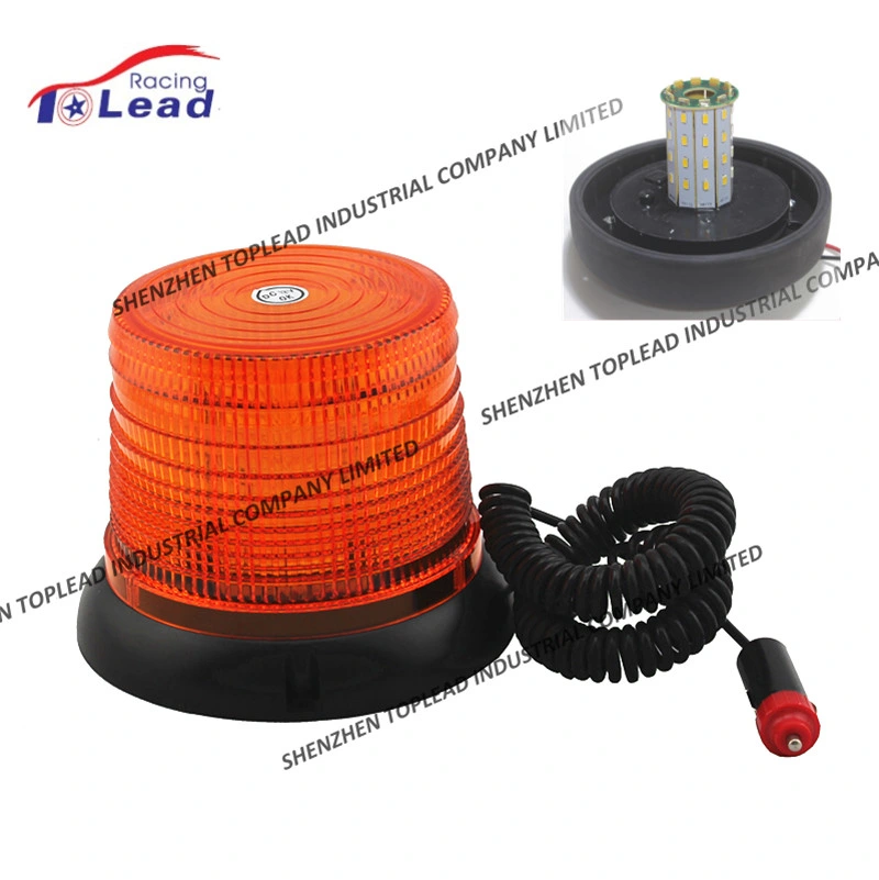 Magnetic with Cigar Amber LED Strobe Flash and Rotary Beacon Warning Light