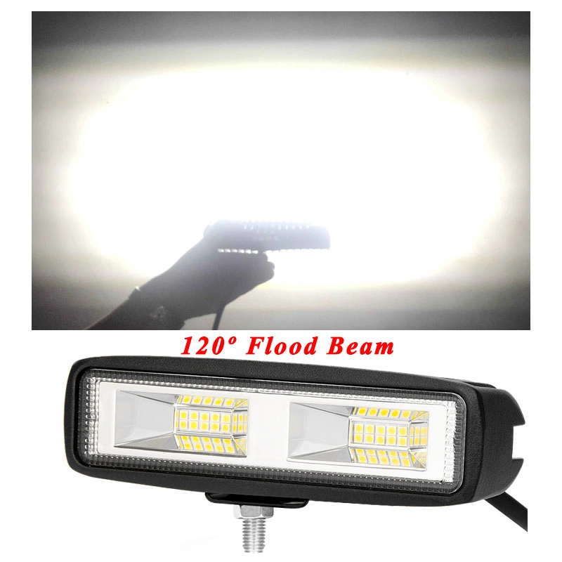 6 Inch 20W Flood Lightbar 12V Car Offroad Driving Auxiliary Fog LED Work Light Bar for Truck Tractor