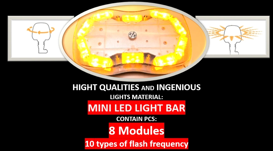 Amber Strobe Beacon LED Warning Light for Heavy Duty Beacon Flash Light