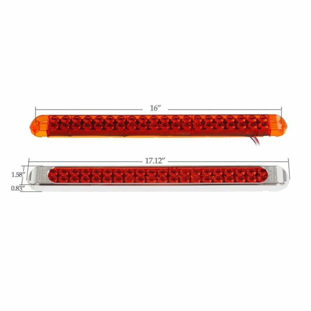 40PCS LED Surface Amber Trailer Truck Turn Signal Tail Park Marker Light Bars Surface Mount Red Stop Turn Tail 3rd Brake