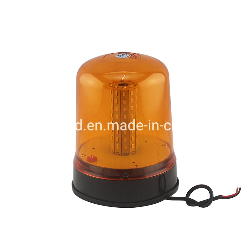 Top Lead DC12-24V Amber LED Road Safety Flashing Beacon Light, PC Lens Rubber Base Warning Emergency Strobe Rotating Beacon